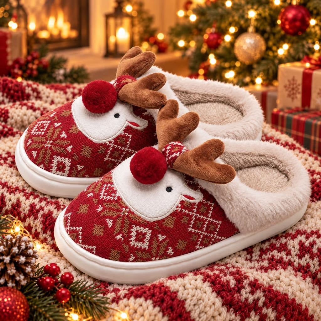 Reindeer Plush Slippers