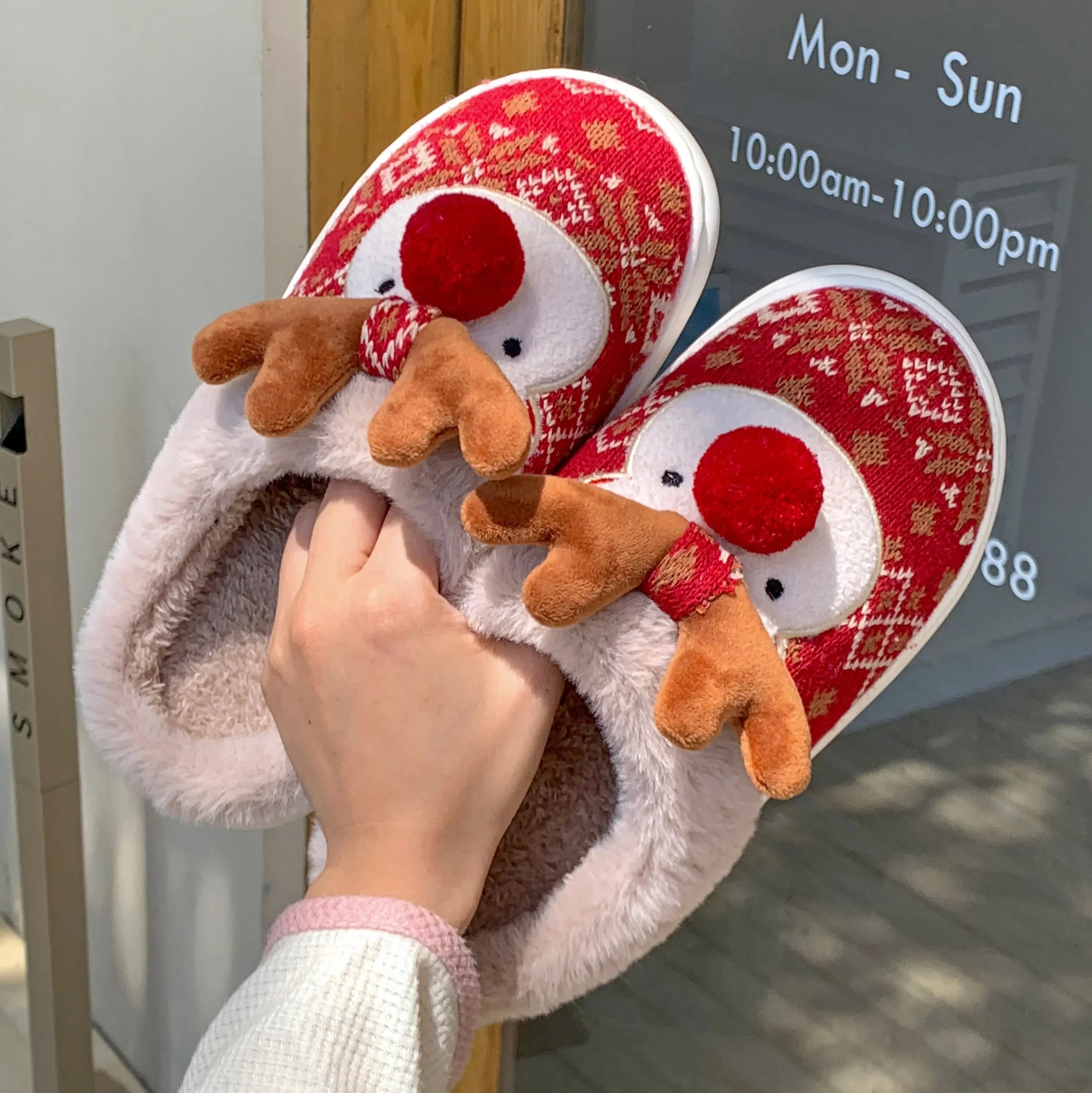 Reindeer Plush Slippers