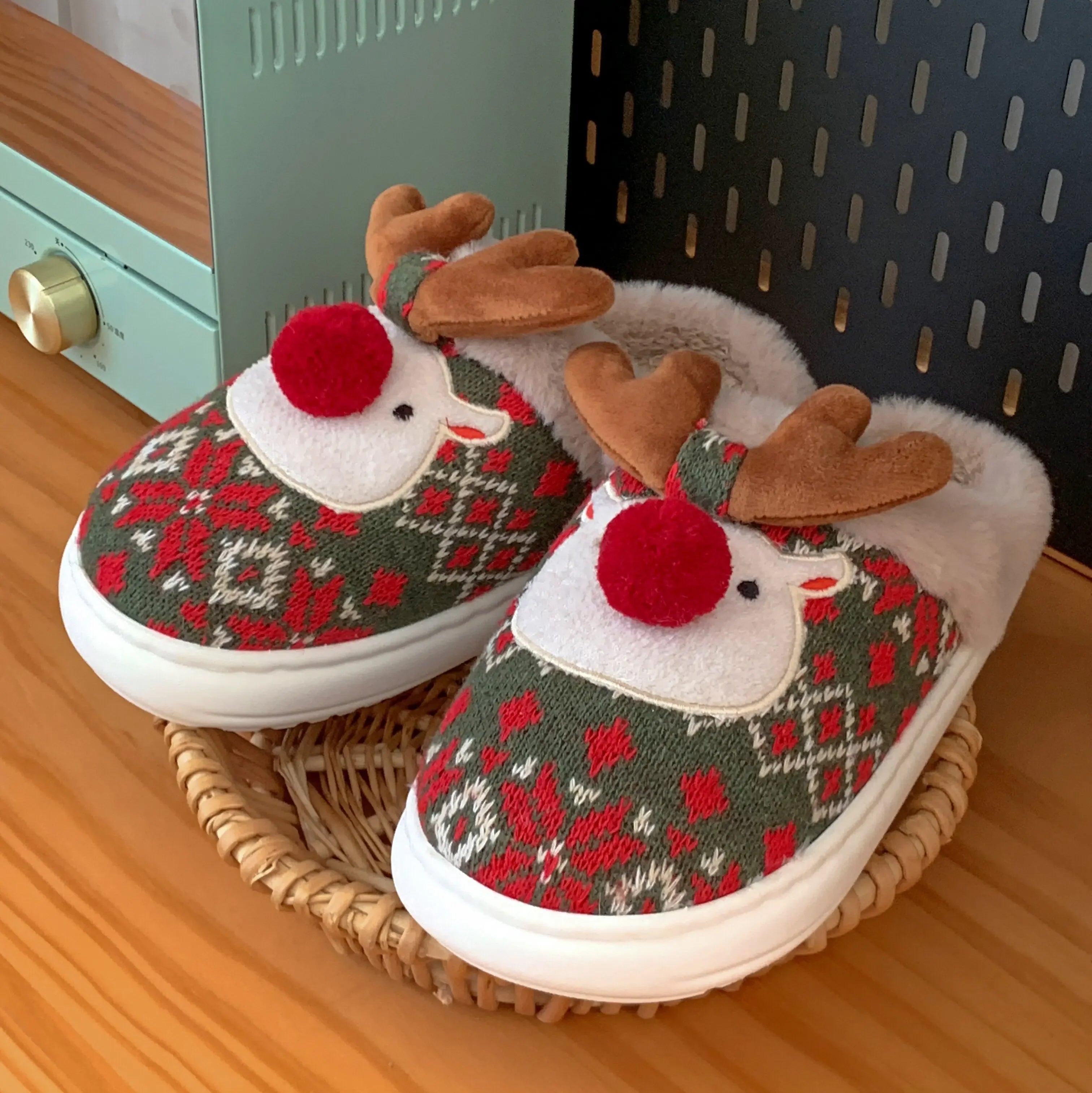 Reindeer Plush Slippers