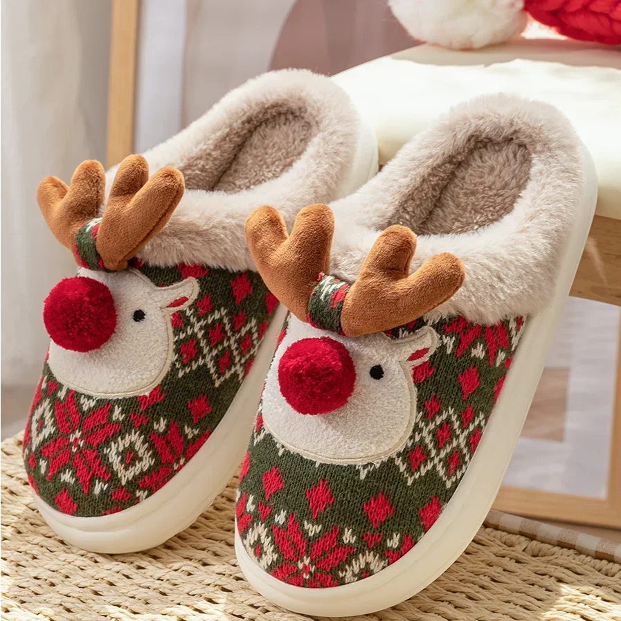 Reindeer Plush Slippers